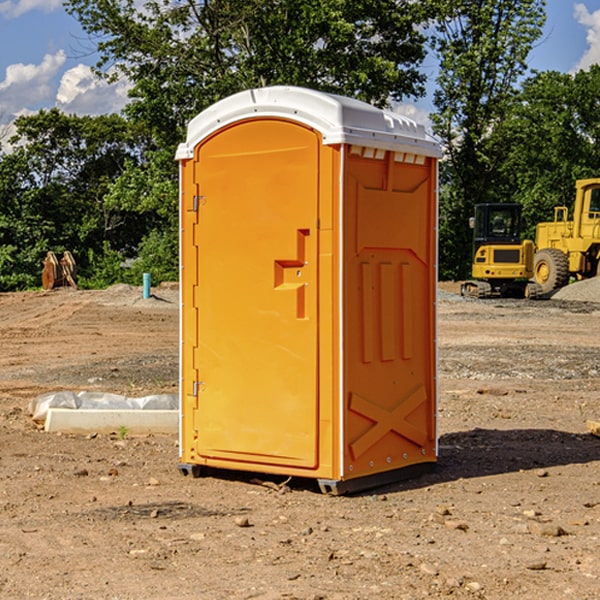 can i customize the exterior of the porta potties with my event logo or branding in Farmersville Station NY